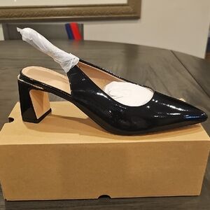 Elegant Black Women's Slingback Heels
